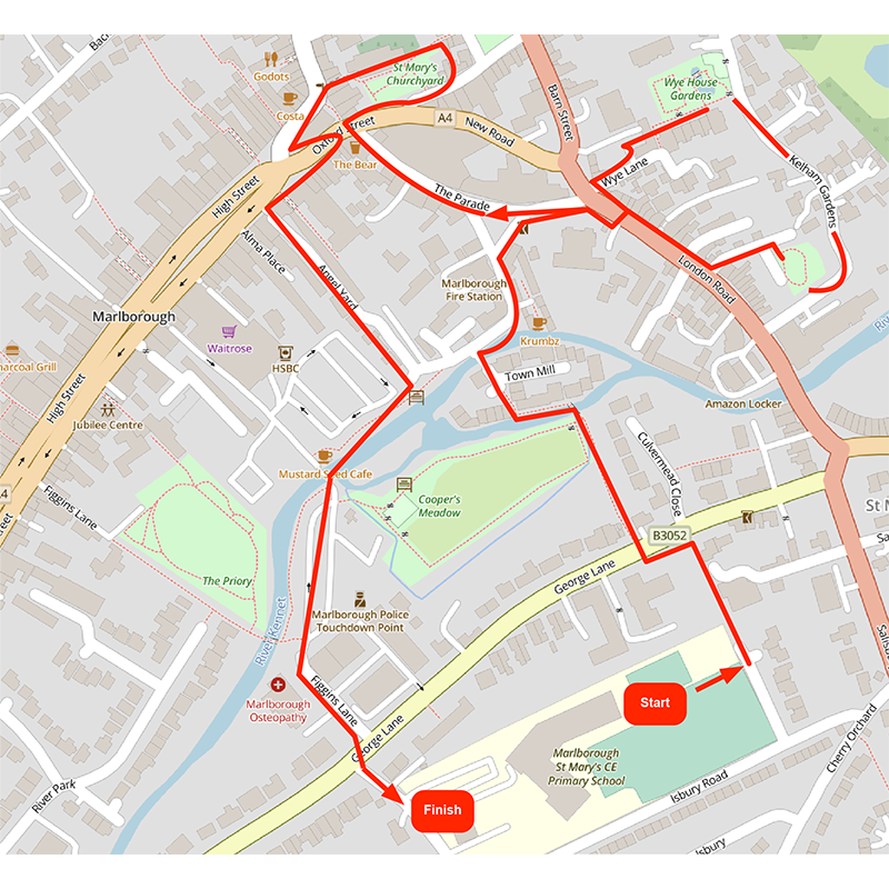 Thumbnail map image of the Kids' Fruit Pursuit Route map.